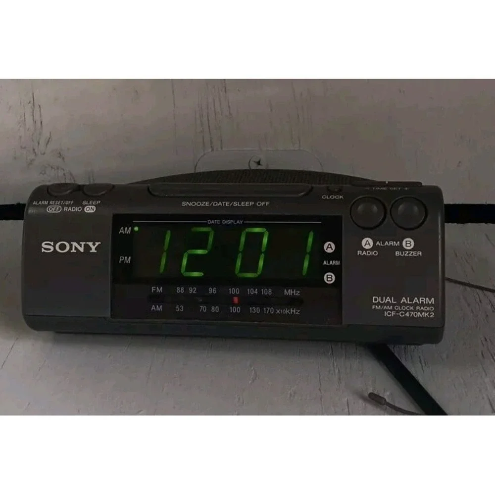 Sony Dream Machine ICF-C470MK2 Dual Alarm AM/FM Radio Alarm‎ Clock Tested Works